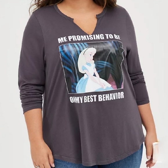 Torrid Alice In Wonderland Best Behavior Tunic Gray 2X - Picture 1 of 8